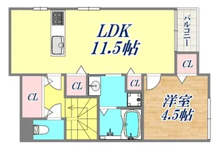 Kパラッツォパールブリッジ【1階】の間取り
