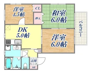 メゾンドゥ西山【2階】の間取り