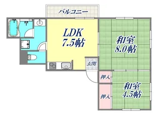 ハイツ瓦屋【3階】の間取り