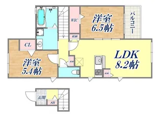 メゾンド・メルヴェーユ須磨【2階】の間取り