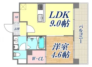 サンライト割塚【6階】の間取り
