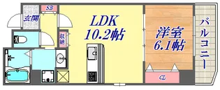 モンマール三宮【7階】の間取り