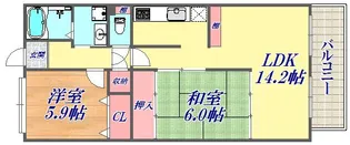 コンセール中道【7階】の間取り
