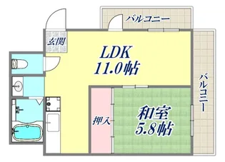 第2七耀マンション【5階】の間取り