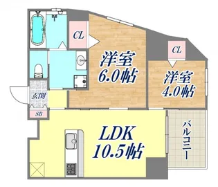 プリオーレ神戸大開通【3階】の間取り