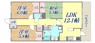 ダイアパレス三宮エスタシオ【6階】の間取り