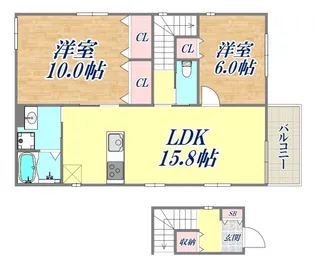 フローラ住吉【2階】の間取り