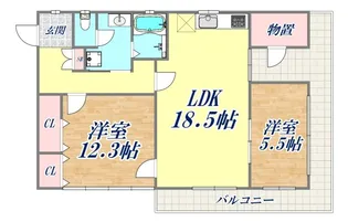 灘ハイム【4階】の間取り
