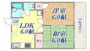 キャッスルハイツ平野【4階】の間取り