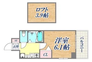 エステムコート神戸県庁前3フィエルテ【7階】の間取り