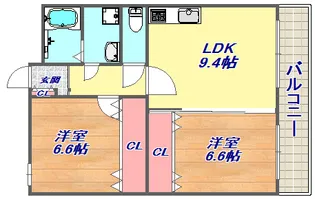 ベルロード六甲【4階】の間取り