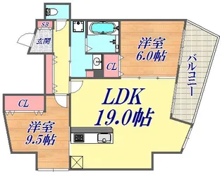 ファルマシアントアロード【12階】の間取り