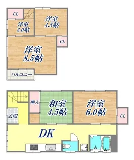 国香通4丁目文化【1階】の間取り