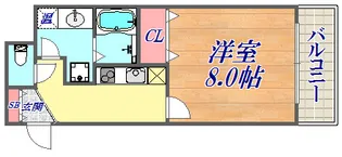 アドバンス三宮2ライズ【5階】の間取り