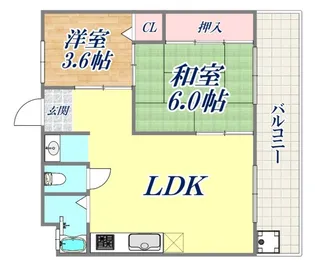 山海マンション【5階】の間取り