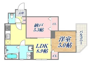 フォレストクリエオーレ中島通【1階】の間取り
