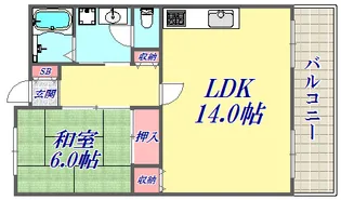 グリーンハイツ諏訪山【5階】の間取り