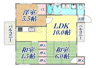 ハイツナカジマ【3階】の間取り