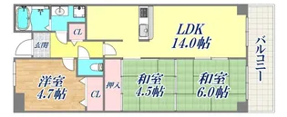 高倉山ハイツ【3階】の間取り