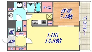 レジディア神戸磯上【14階】の間取り