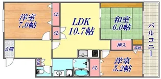 カナル兵庫【3階】の間取り