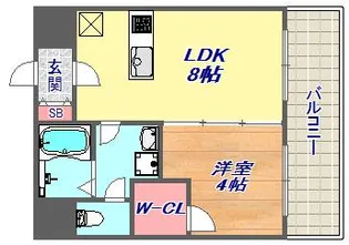 ブエナビスタ神戸イースト【8階】の間取り