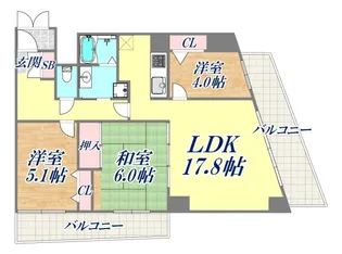 ロイヤルシャトー長者町【3階】の間取り