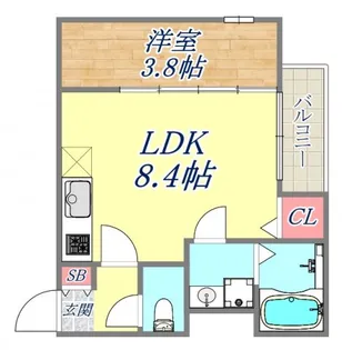ルアナ 新神戸【1階】の間取り