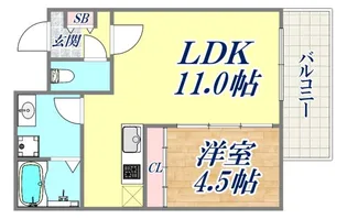 アリビラ六甲【1階】の間取り