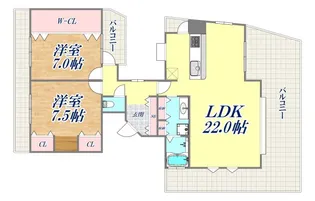 シェヌーア御影【8階】の間取り