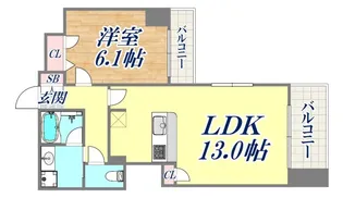 プレサンスKOBEグレンツ【7階】の間取り