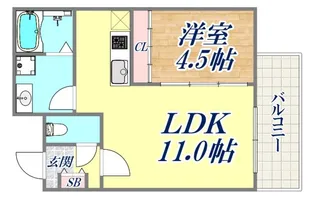 アリビラ六甲【1階】の間取り