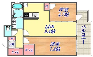 グランティーク下沢通【4階】の間取り