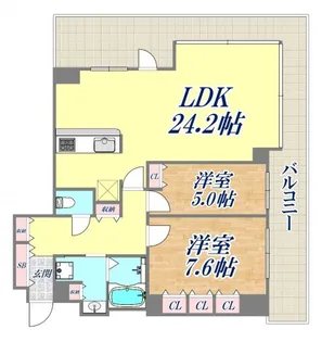 ザ・パークハウス神戸タワー【19階】の間取り