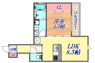 セジュール下山手通【1階】の間取り