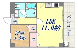 グランディア国体通り【4階】の間取り