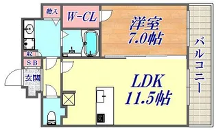 プレサンス THE 神戸【10階】の間取り
