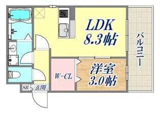 エハコ日暮通【2階】の間取り