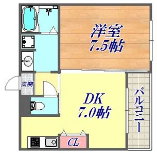 コルベーユダフト【9階】の間取り