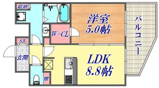 プレサンスTHE神戸【14階】の間取り