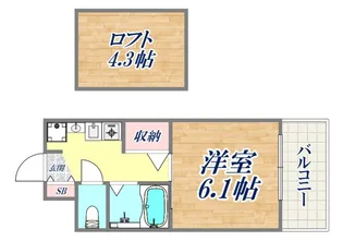 エステムコート三宮EASTポルトマーレ【3階】の間取り