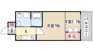 アドバンス三宮ラシュレ【7階】の間取り