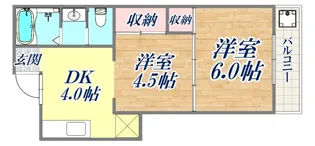 マンション向洋【4階】の間取り