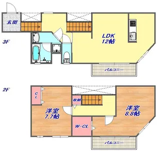セゾン・ド・オカモト【2階】の間取り