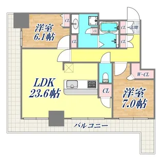 シティタワー神戸三宮【30階】の間取り