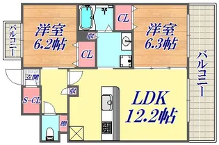 プレサンスTHE神戸【9階】の間取り