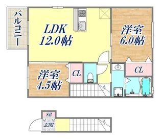 メゾンベージュ【2階】の間取り