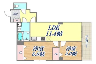 ライオンズマンション神戸【4階】の間取り