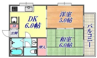 信成ハイツ【4階】の間取り