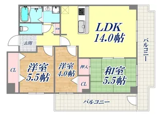 コモンパレス清水が丘【6階】の間取り
